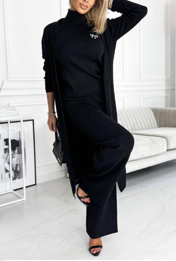 Three-Piece Complete Suit Set -Black