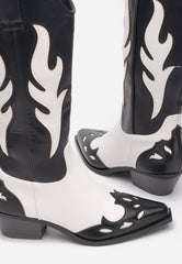 Two-Tone Cowboy Boots -Black