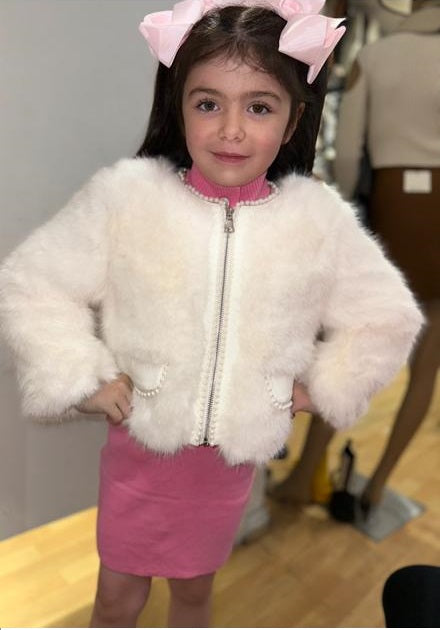 Kids: Fur Jacket -White