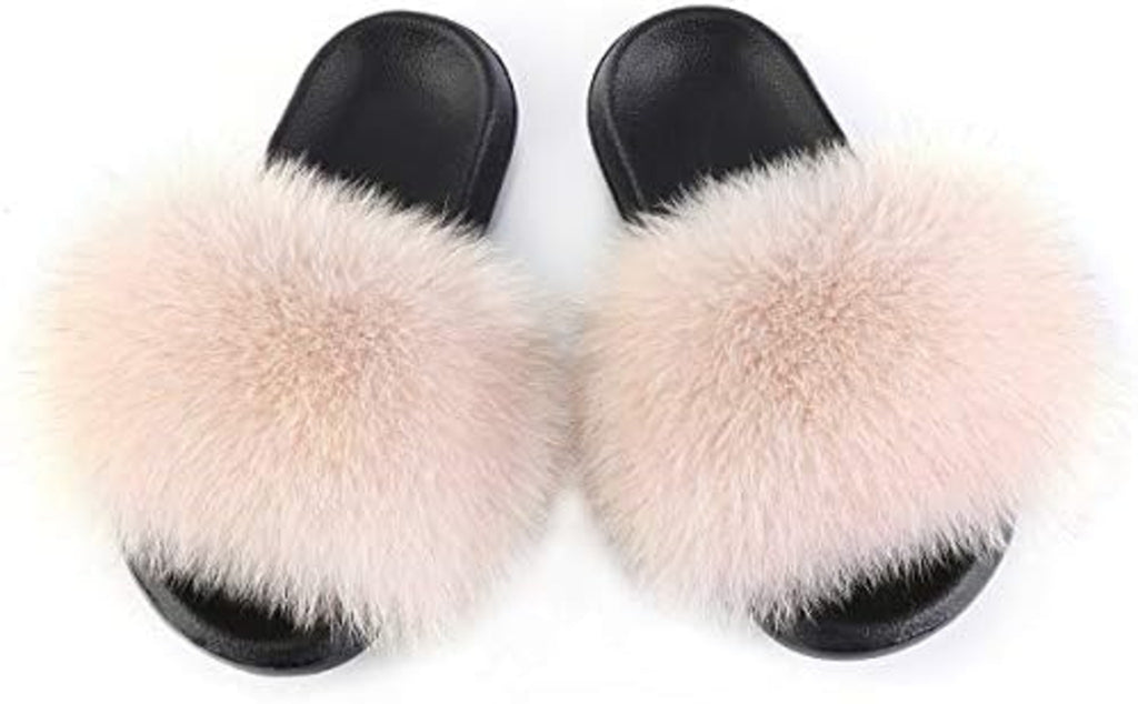 Faux Fur Sliders -Pink