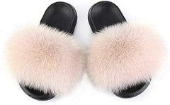 Faux Fur Sliders -Pink