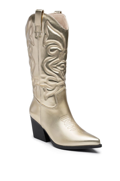 Cowboy Boot -Gold