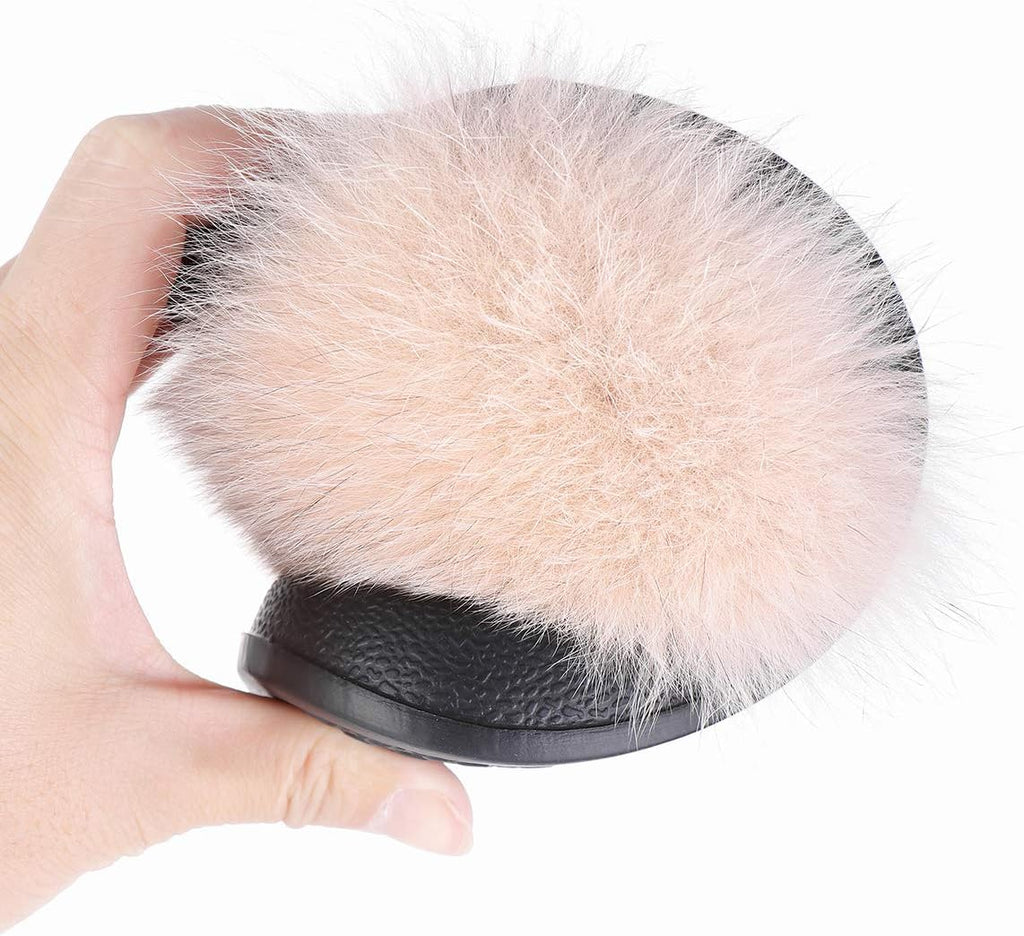 Faux Fur Sliders -Pink