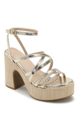 Strappy Platform Heels -Gold
