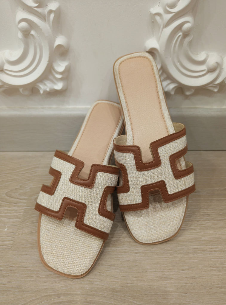 Harriet Strap Slides -Camel
