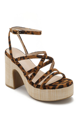 Strappy Platform Heels -Leopard