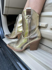 Cowboy Ankle Boots -Gold