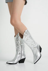 Cowboy Boot -Silver