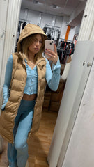 Hooded Gilet -Camel