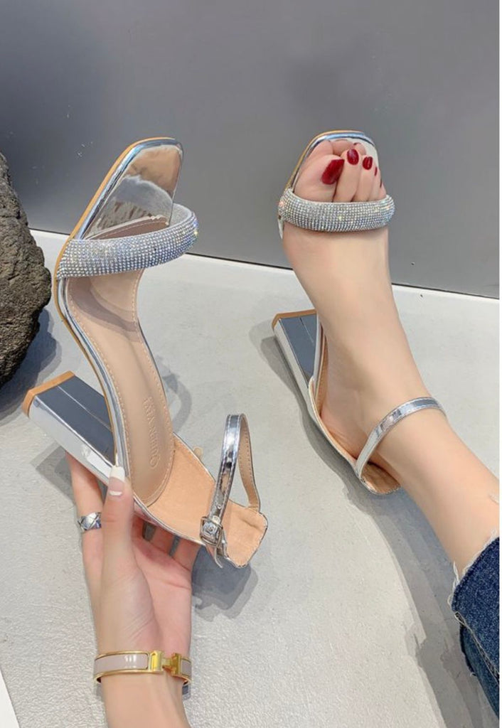 New Heel Sandals -Silver