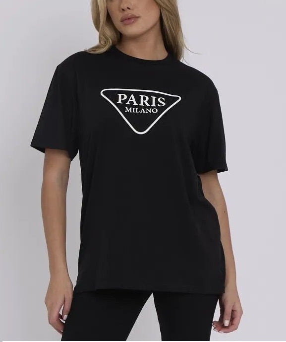 Paris Milano T Shirt -Black