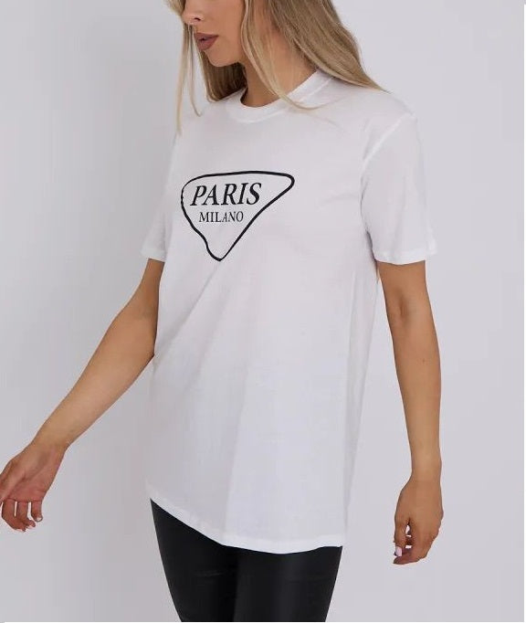Paris Milano T Shirt -White