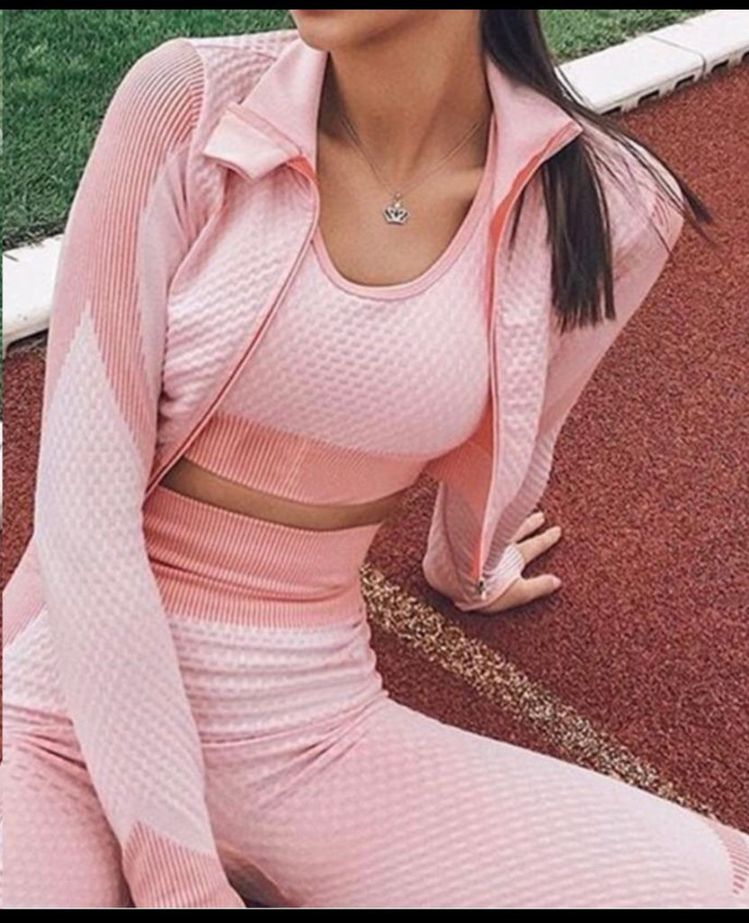 Activewear Gym Set 3Piece -Pink
