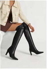 Over-the-Knee Heeled Boots for Women -Black
