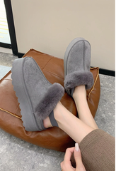 Fur-Lined Boots -Grey