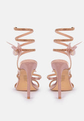 Satin Strappy Heels -Champagne