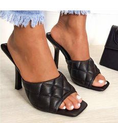 Quilted Mule Heels -Black