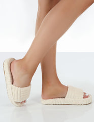 JUICY TERRY TOWELLING SLIDER -BEIGE