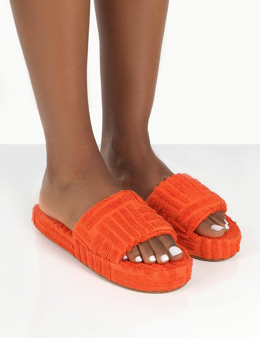 JUICY TERRY TOWELLING SLIDER -ORANGE