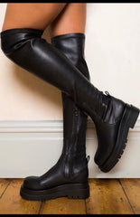Black High Boots with zip