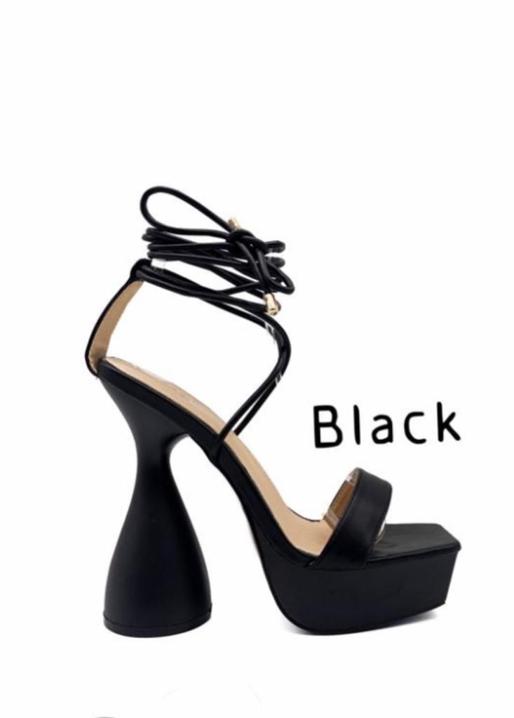 Lace Up Heels -Black