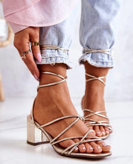 Heel Sandals -Gold