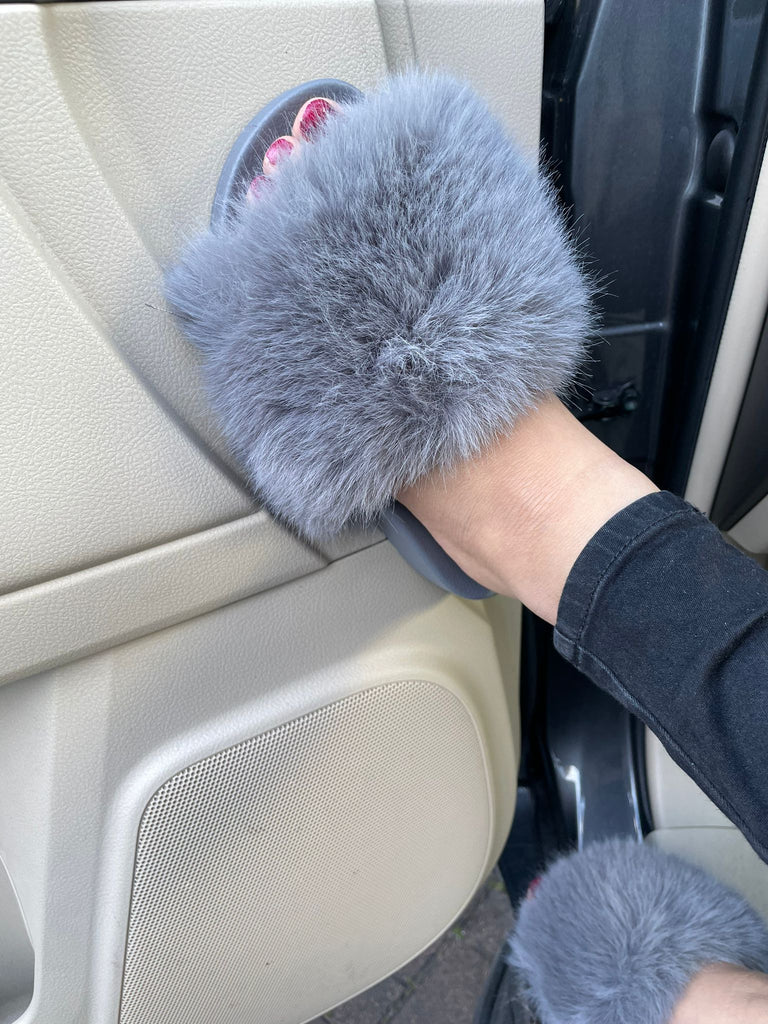 Faux discount fur sliders