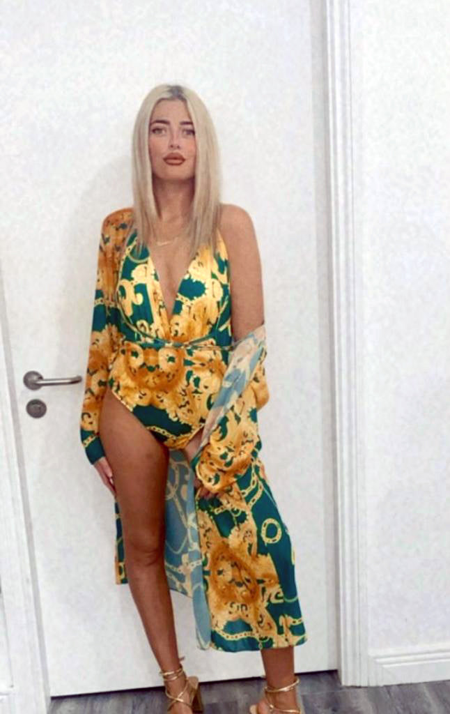 Bodysuit - Bathing Suit Cover-up Set -Green