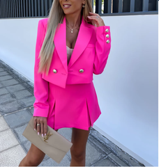 Complete Suit Skirt & Top -Pink