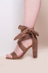 MARIAN TIE UP HEEL -MOCHA SUEDE