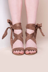 MARIAN TIE UP HEEL -MOCHA SUEDE